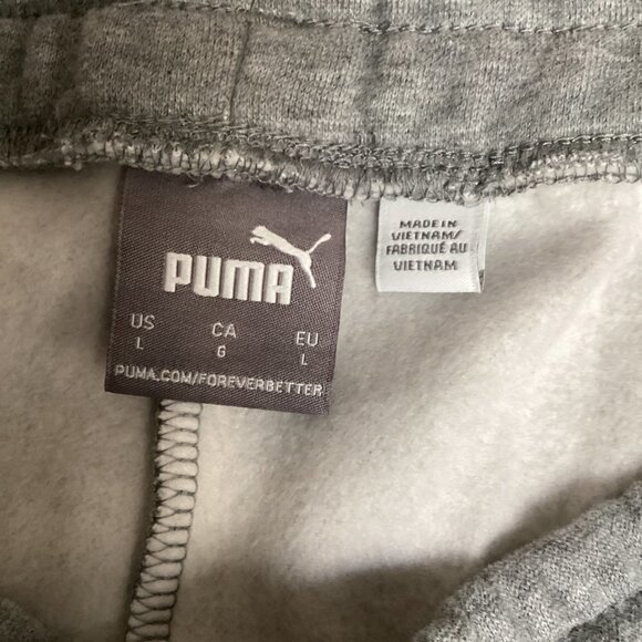 Puma Men's Fleece Jogger Sweatpants Gray Sz L #86G - Picture 8 of 8